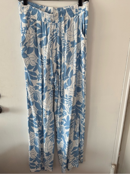 Sienna Sky Pants - Sienna Sky Blue Floral Wide-Leg Pants